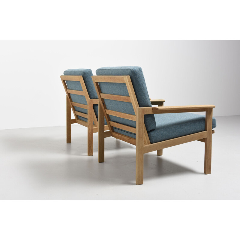 Suite de 2 fauteuils Capella en chêne par Illum Wikkelso - 1950