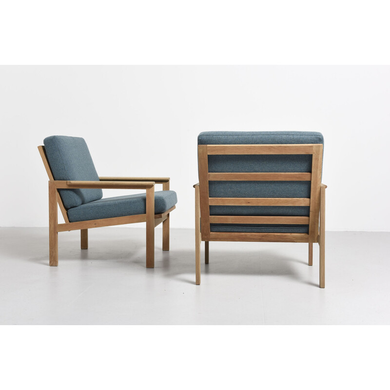 Set of 2 Capella armchairs in oak by  Illum Wikkelso - 1950s