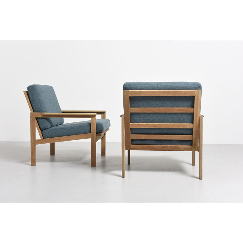 Suite de 2 fauteuils Capella en chêne par Illum Wikkelso - 1950