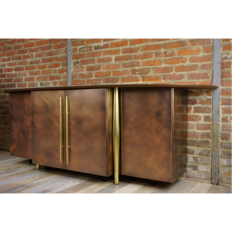 Belgo Chrom Design sideboard in copper and brass - 1970s