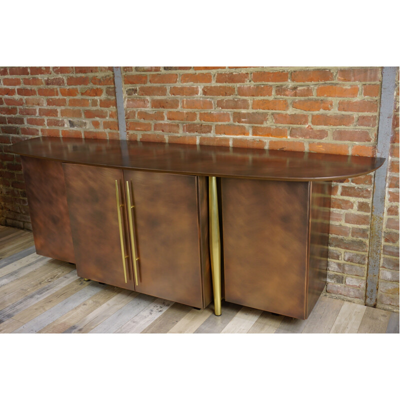 Belgo Chrom Design sideboard in copper and brass - 1970s