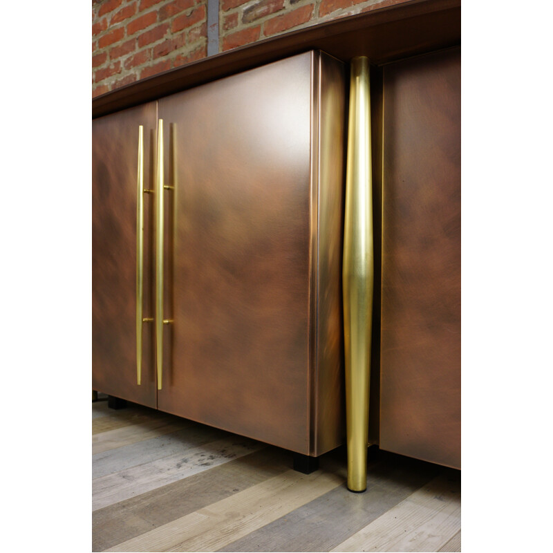 Belgo Chrom Design sideboard in copper and brass - 1970s