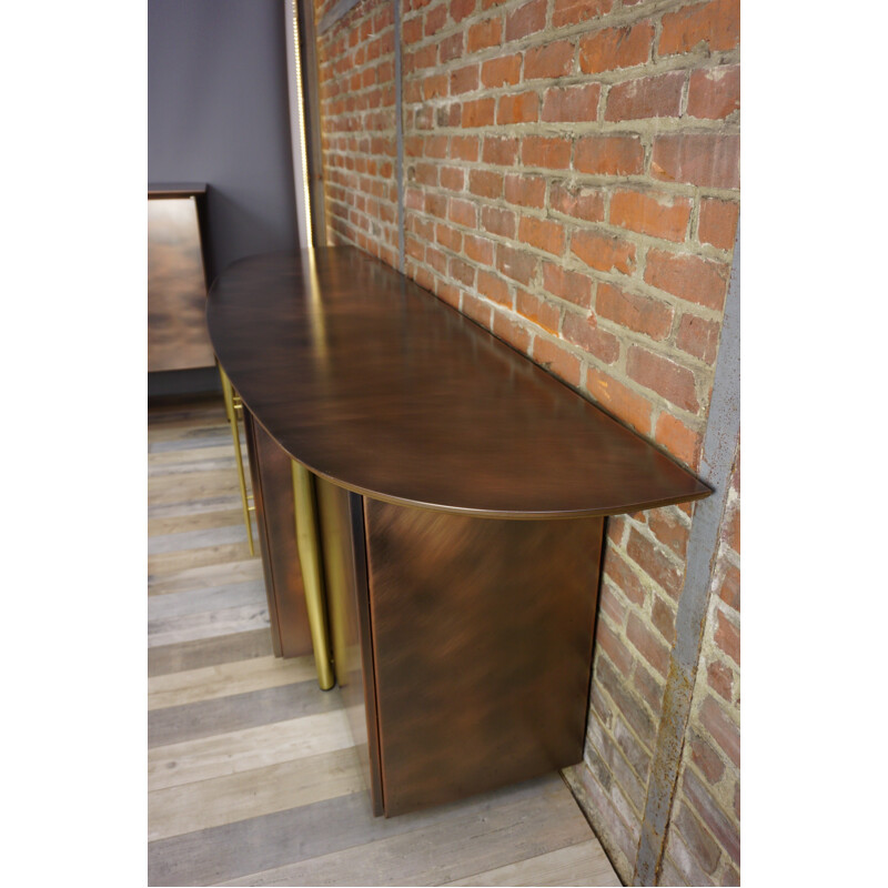 Belgo Chrom Design sideboard in copper and brass - 1970s