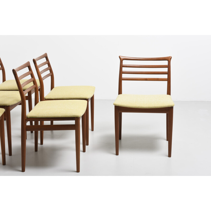 Suite de 6 chaises vintage en teck par Erling Torvits - 1960