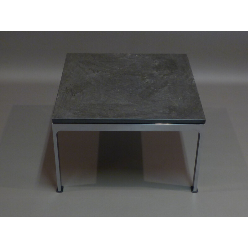 Coffee table in metal and slate by Norman FOSTER - 1970s