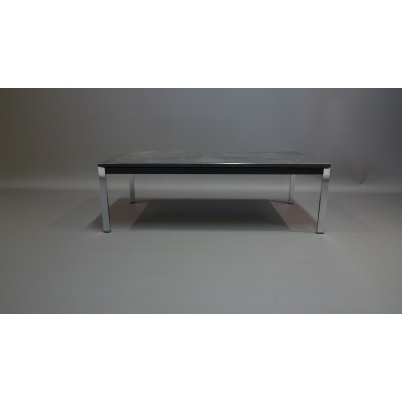 Coffee table in metal and slate by Norman FOSTER - 1970s