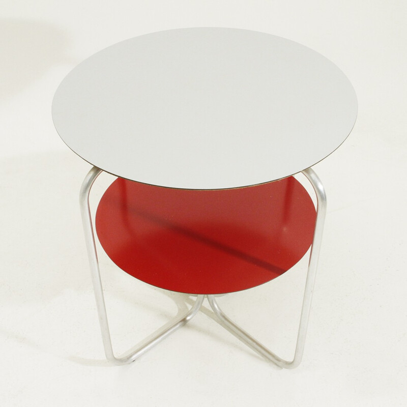 Table d'appoint italienne ronde stratifiée - 1960