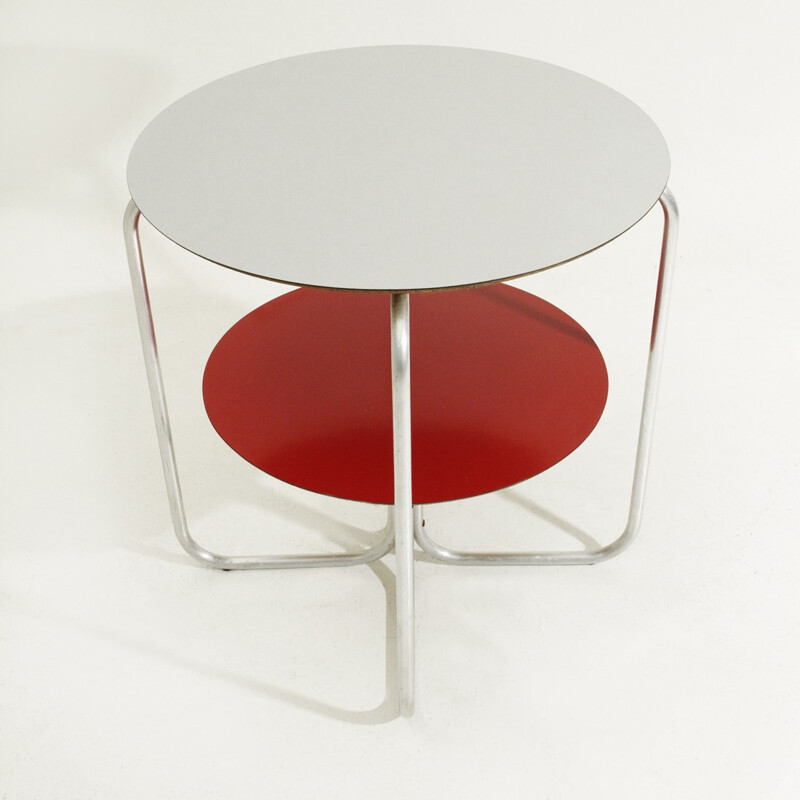 Italian round colored laminate tops side Table - 1960s