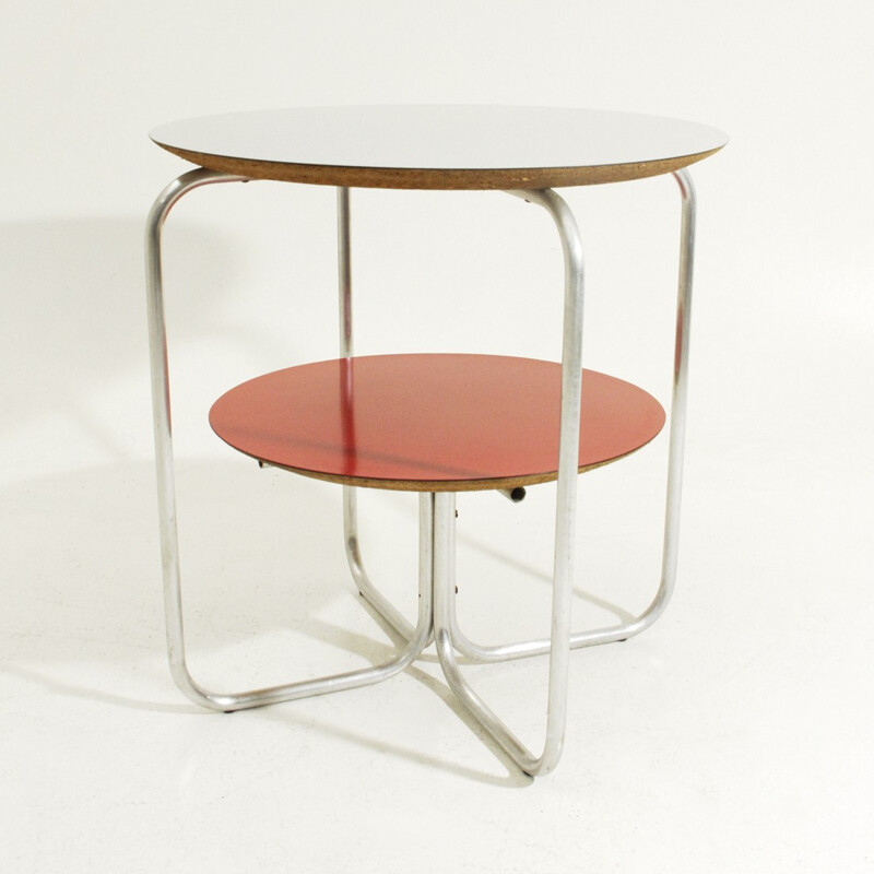 Italian round colored laminate tops side Table - 1960s