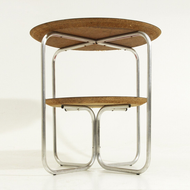 Italian round colored laminate tops side Table - 1960s