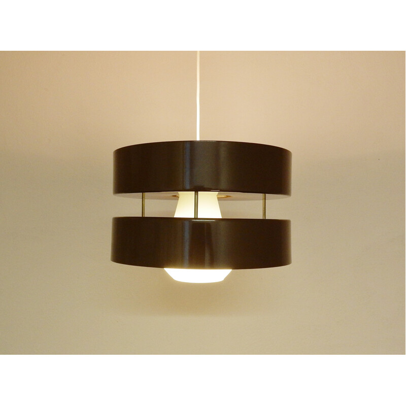 Vintage black pendant light by Hagoort - 1960s