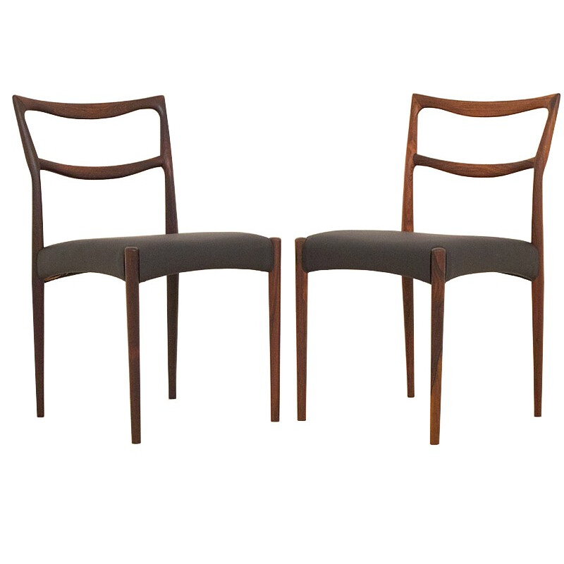 Vintage set of 8 dining chairs in rosewood model "223" by Klein Bramin - 1950s