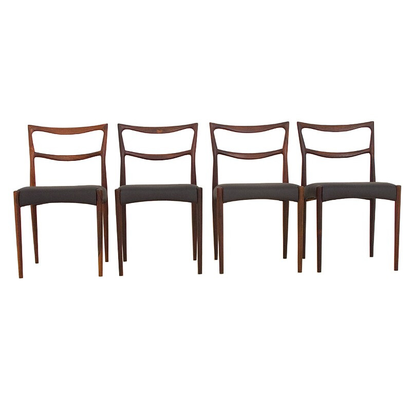 Suite de 8 chaises à repas en palissandre danois modèle "223" de Klein Bramin - 1950