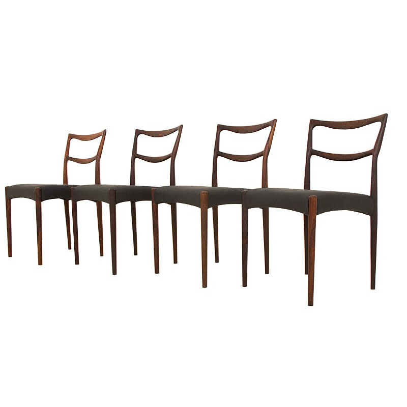 Vintage set of 8 dining chairs in rosewood model "223" by Klein Bramin - 1950s