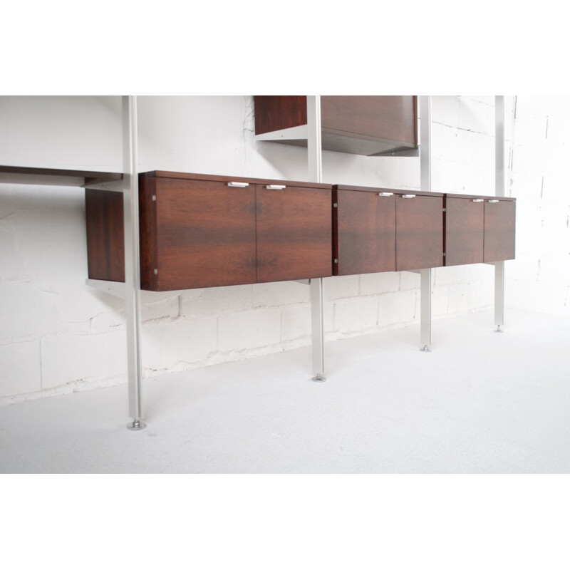 Modular shelf in rosewood and aluminum by Herman Miller - 1970s