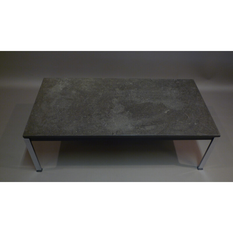 Coffee table in metal and slate by Norman FOSTER - 1970s