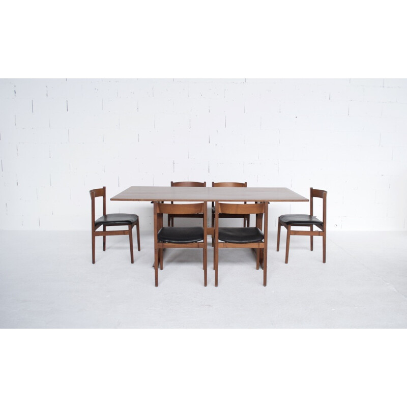 Table à repas vintage en palissandre par Gianfranco Frattini pour Bernini - 1960