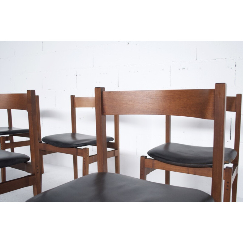 Set of 6 chairs model 104 by Gianfranco Frattini - 1960s
