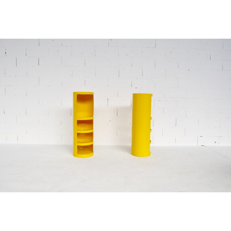 Pair of vintage yellow shelves by Jean Louis Avril - 1960s