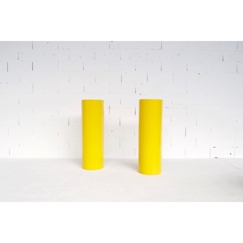 Pair of vintage yellow shelves by Jean Louis Avril - 1960s