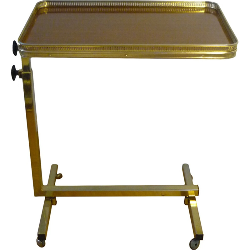 Vintage folding table in brass and rosewood - 1950s