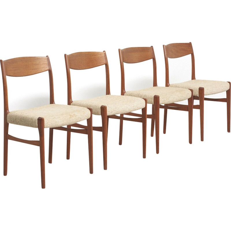 Vintage set dining chairs in teak by Glyngore Stolefabrik - 1960s