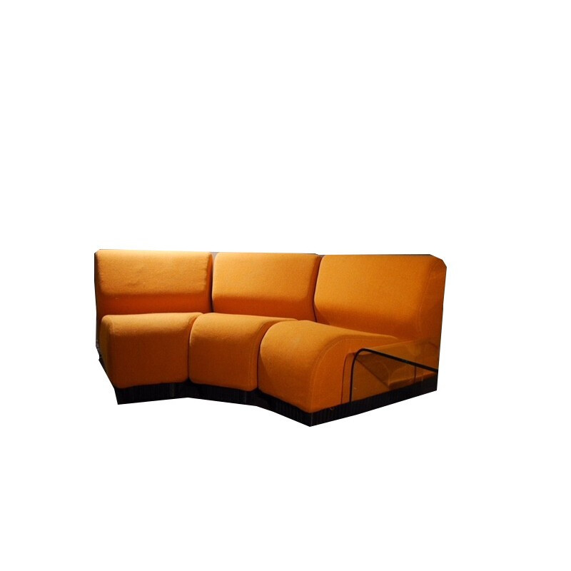 3-seater orange modular sofa by Don Chadwick for Hermann Miller - 1974