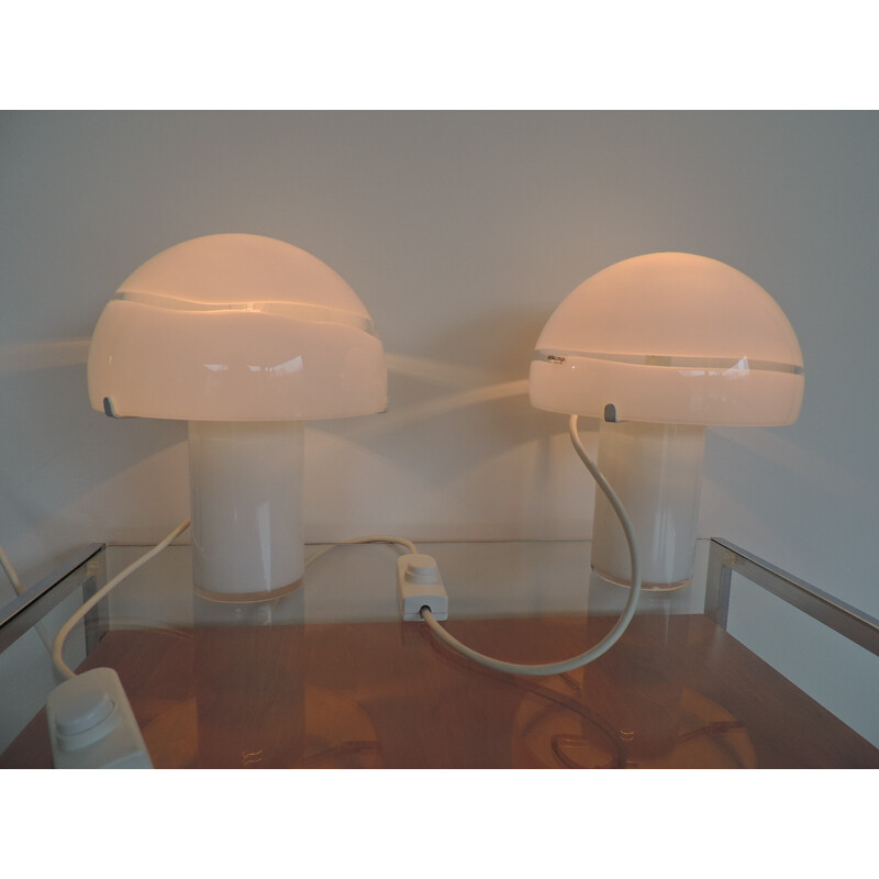 Vintage pair of lamps by Mazzega Murano - 1970s