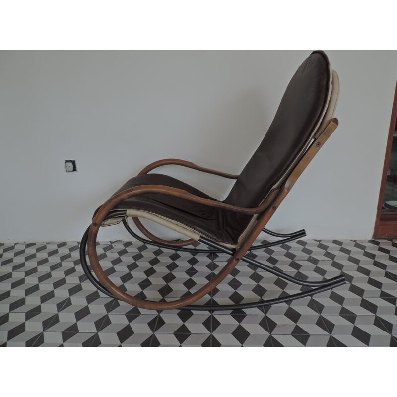 Vintage rocking chair "Nonna" by Paul Tuttle for Strässle - 1970s