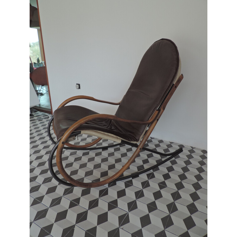 Vintage rocking chair "Nonna" by Paul Tuttle for Strässle - 1970s