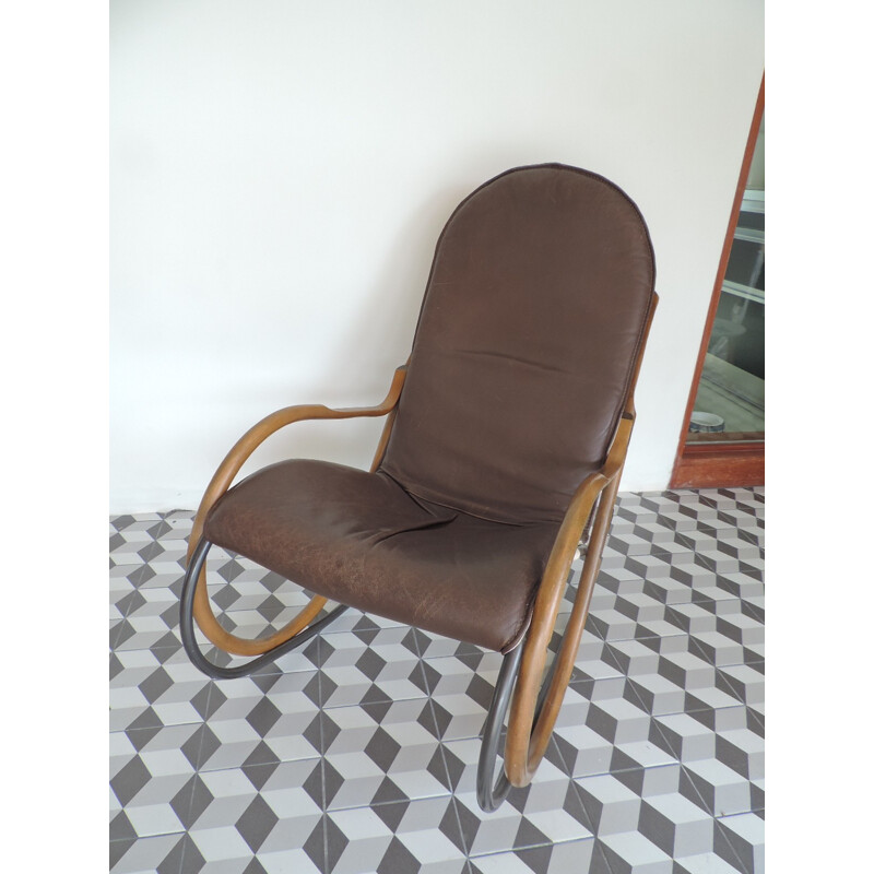 Vintage rocking chair "Nonna" by Paul Tuttle for Strässle - 1970s