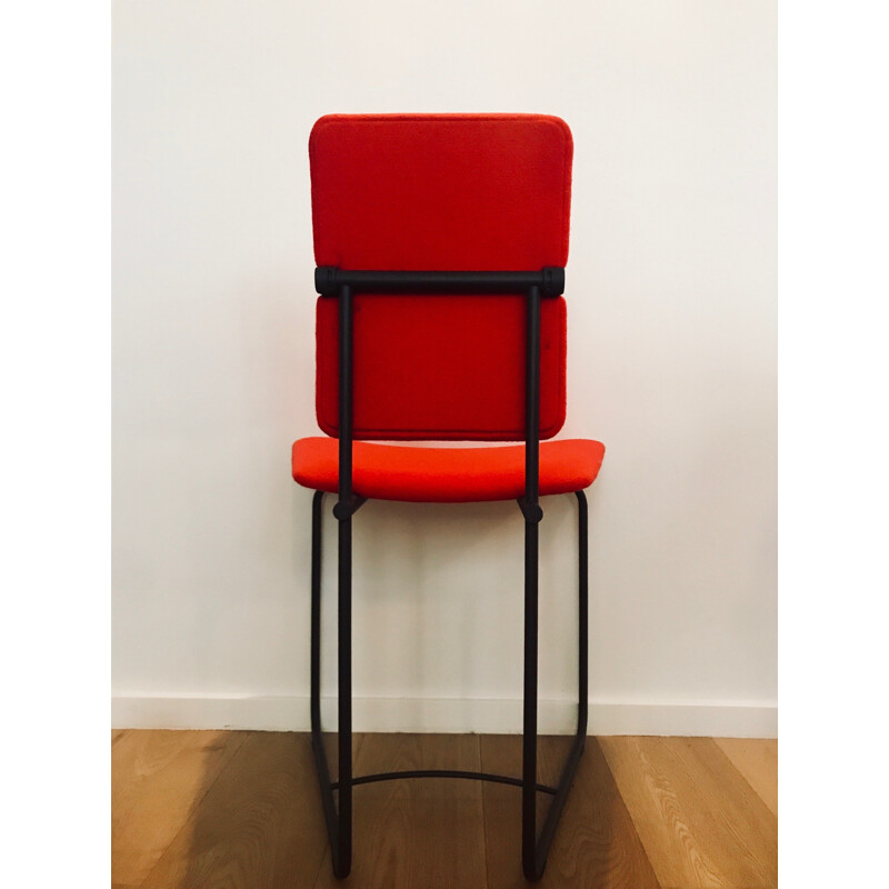 Vintage red dining chair, peter Ghyczy - 2000s