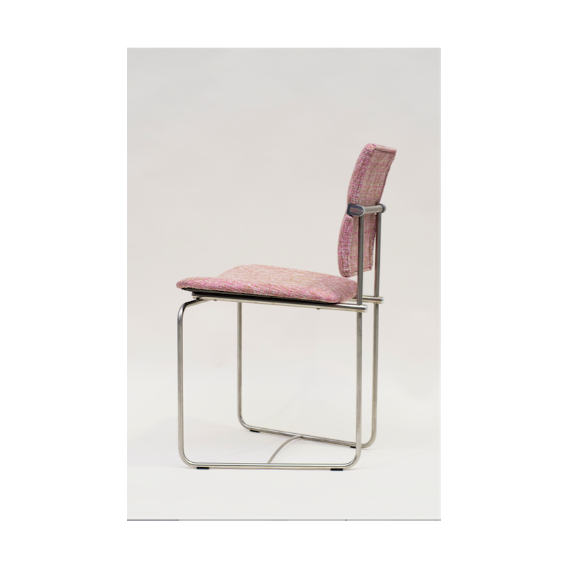 Chaise en tissu rose et métal, Peter Ghyczy - 2000
