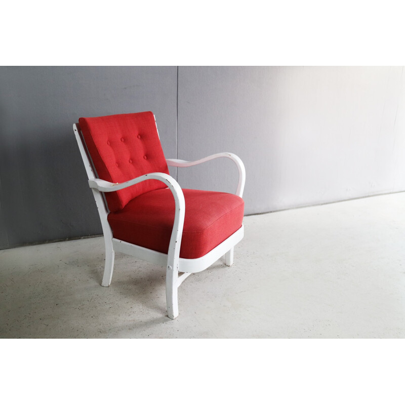 Vintage danish bright red chair - 1970s