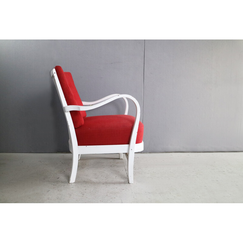 Vintage danish bright red chair - 1970s