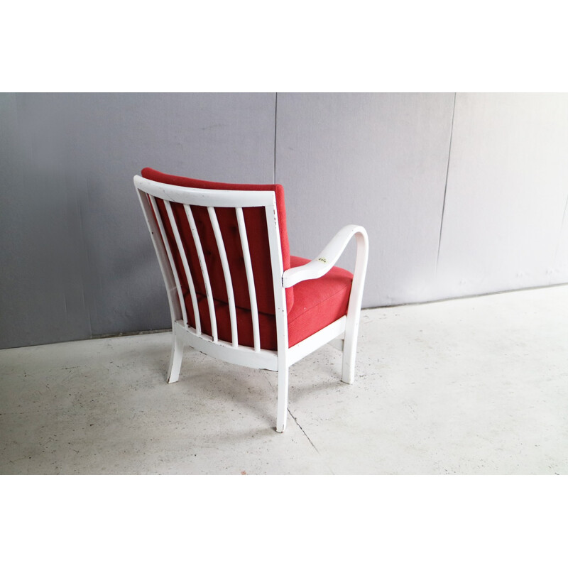 Vintage danish bright red chair - 1970s