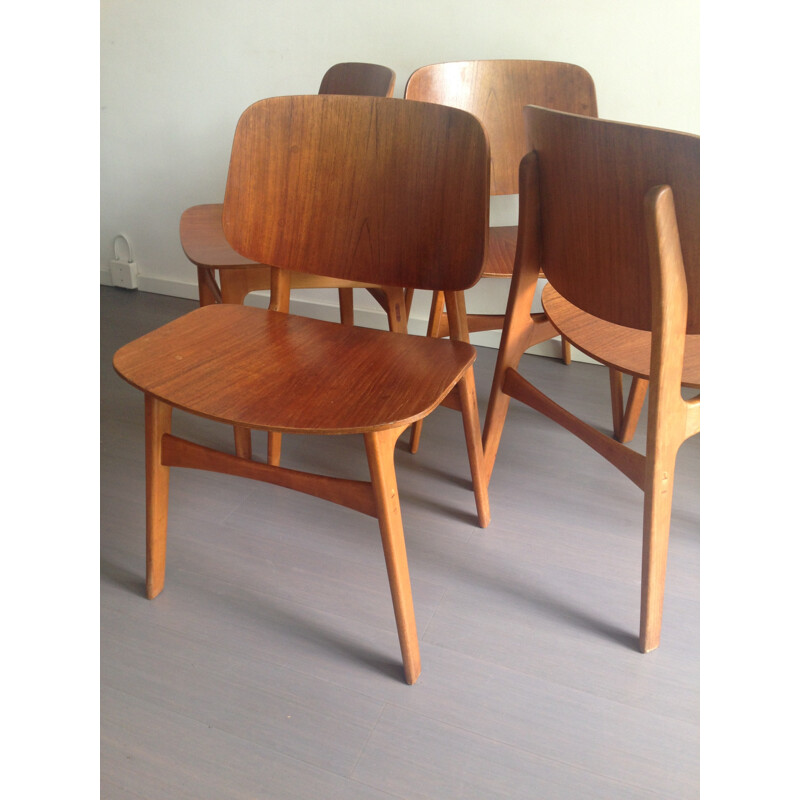 4 chairs Soborg model 155 by Borge Mogensen - 1950s