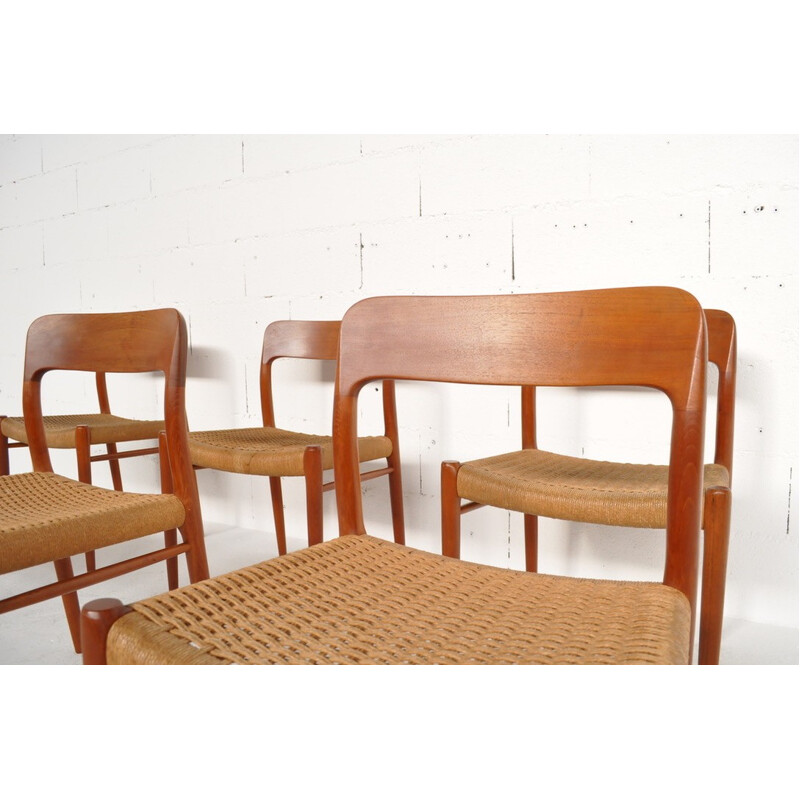 Set of 6 chairs model 75 by Niels Otto Moller - 1960s