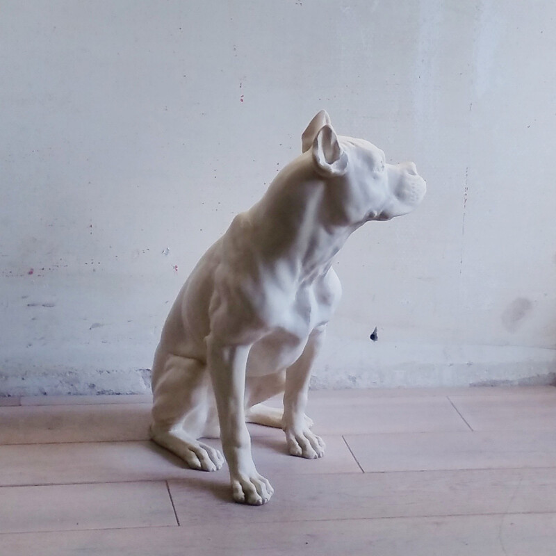 Vintage Sculpture of Dog by A. Santin - 1960s