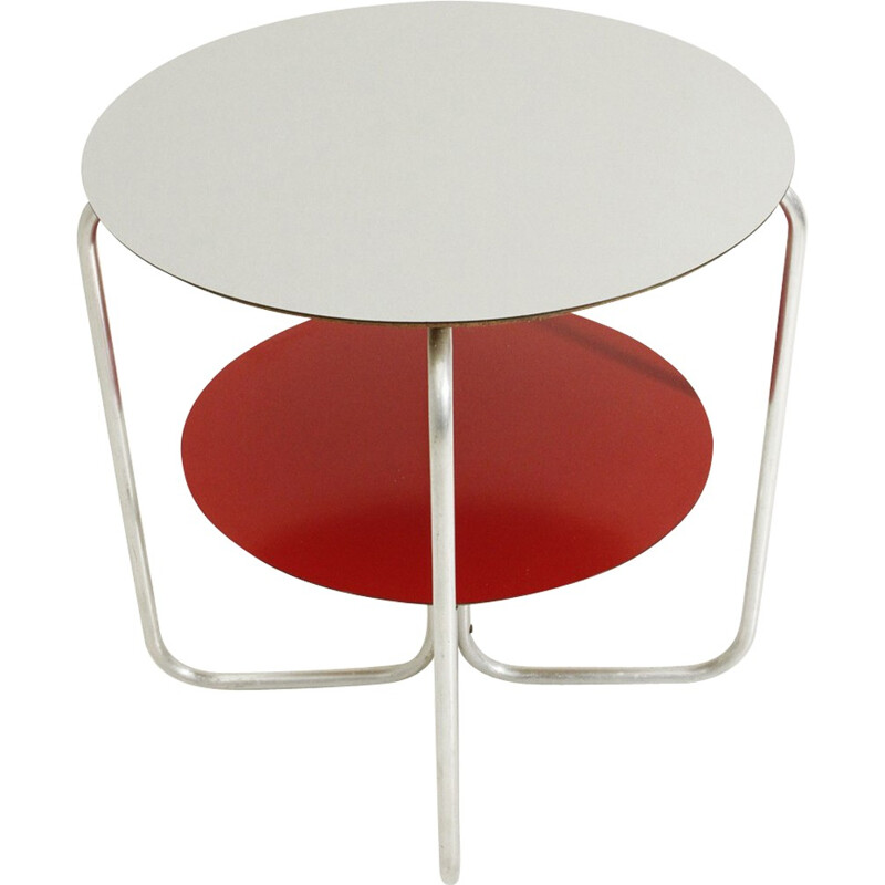 Table d'appoint italienne ronde stratifiée - 1960