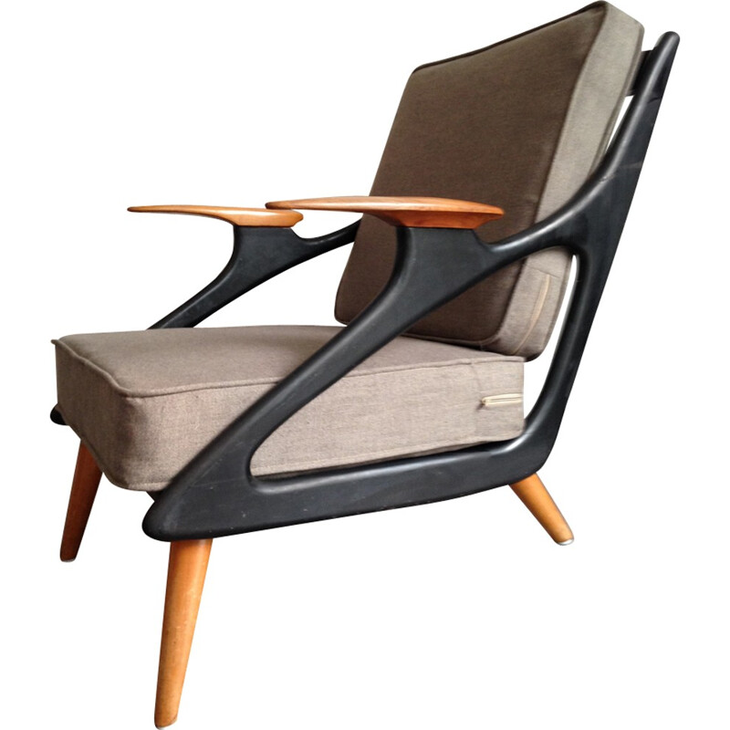 Mid-century Atomic Lounge Chair by B. Spuijs, Netherlands - 1950s