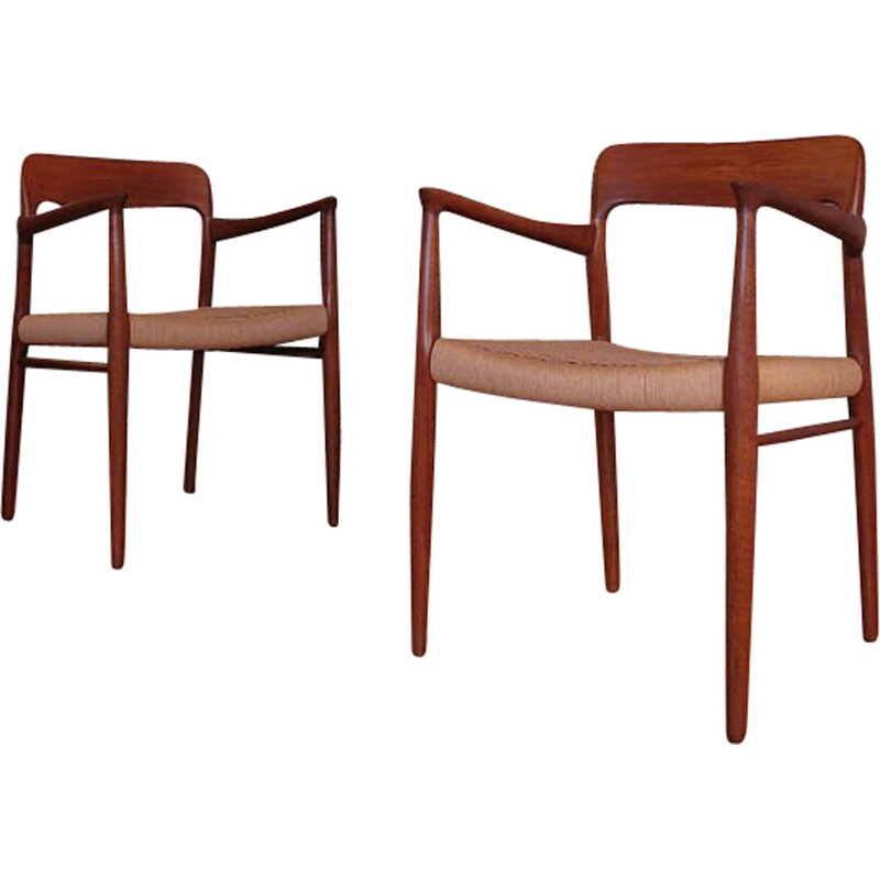 Set of 2 arcmchairs "Model 56" by Niels Moller for J. L. Mollers Mobelfabrik - 1954