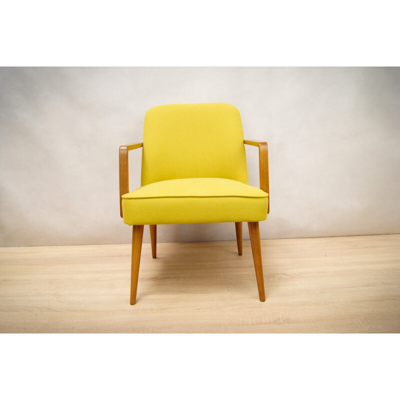 Suite de 2 fauteuils vintage jaunes - 1960