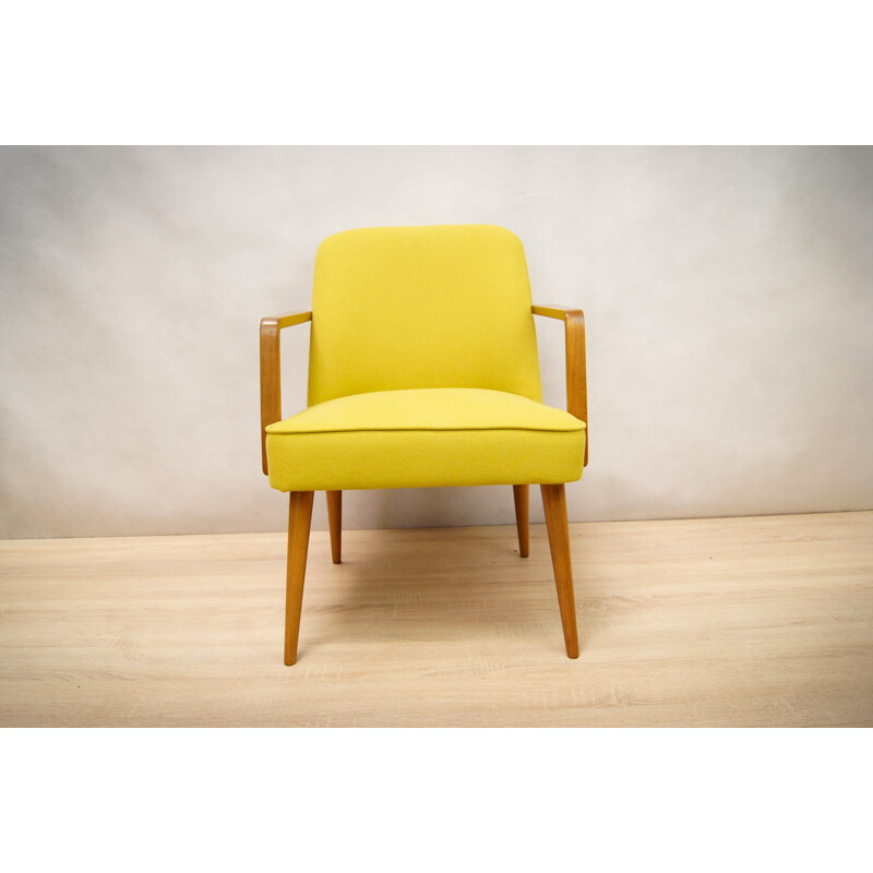 Vintage set of 2 yellow armchairs - 1960s