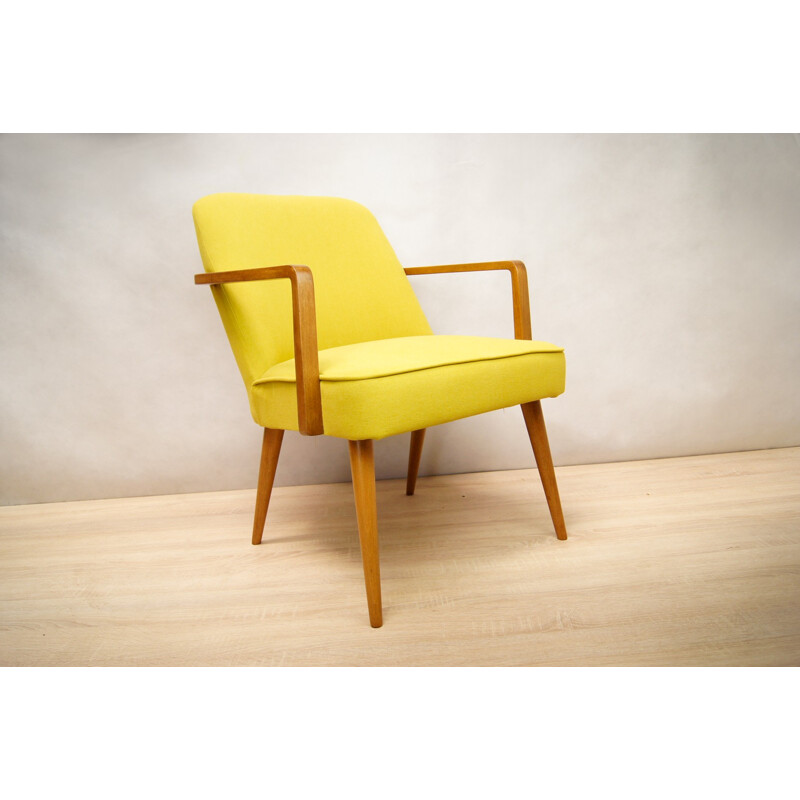 Suite de 2 fauteuils vintage jaunes - 1960