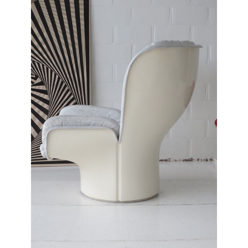 White leather "ELDA" chair by Joe Colombo - 1960s