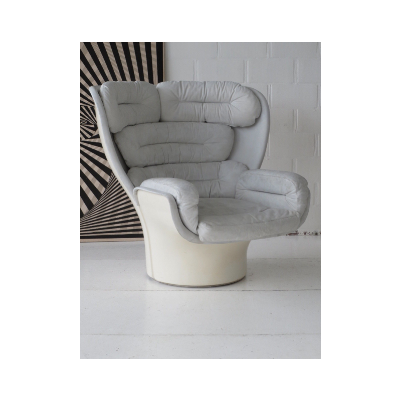 White leather "ELDA" chair by Joe Colombo - 1960s