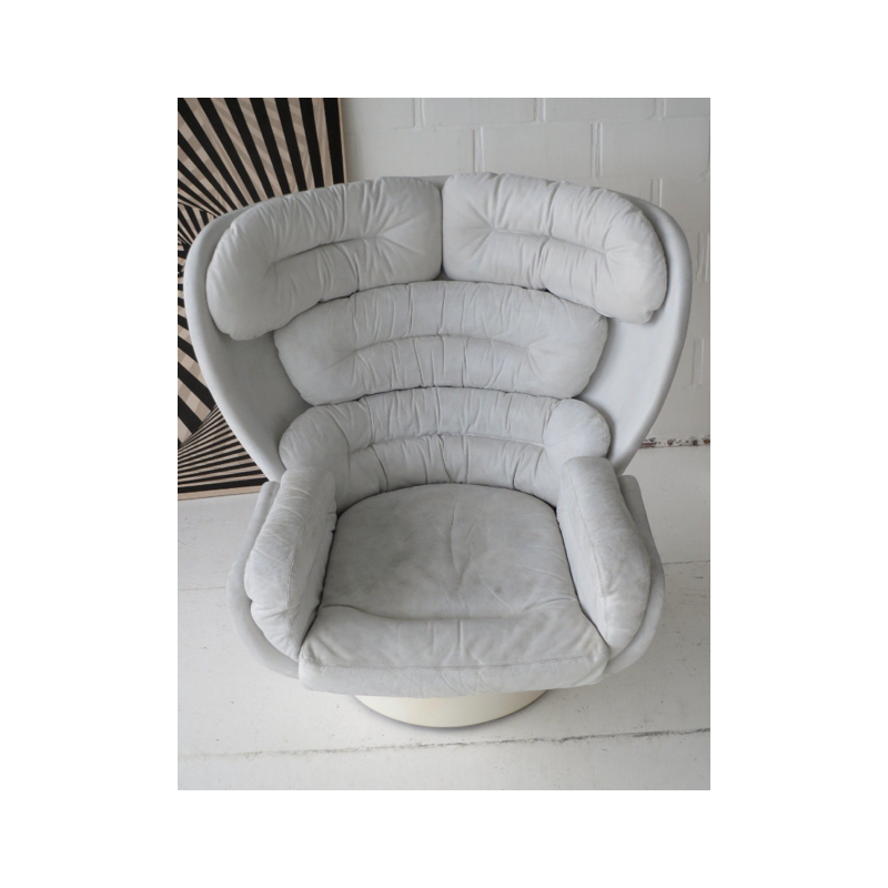 White leather "ELDA" chair by Joe Colombo - 1960s