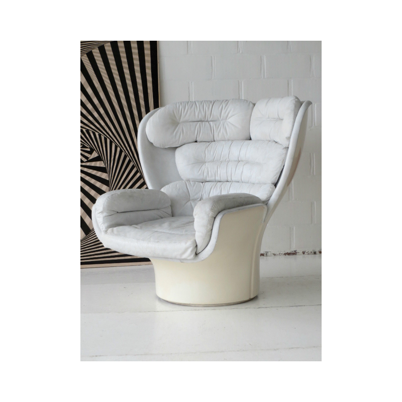 White leather "ELDA" chair by Joe Colombo - 1960s