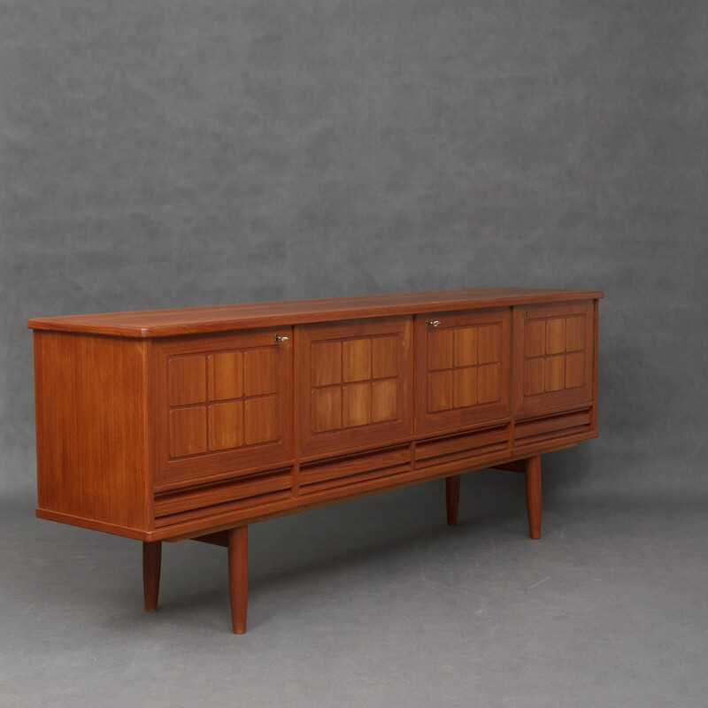 Vintage low teak credenza - 1950s